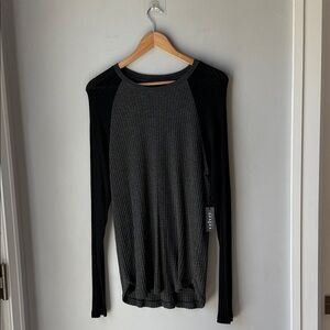NWT Velvet by Graham & Spencer Lavender Waffle Knit Colorblock Raglan Top